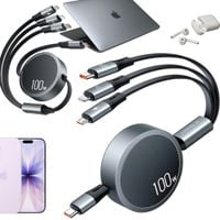 2X Kabel Zwijany USB 3w1 Lightning do iPhone Micro USB USB TYP C 1,1m 100W