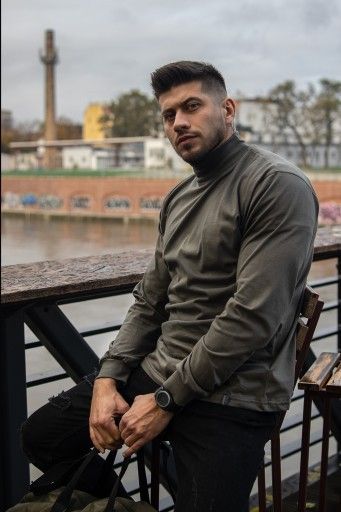 Golf męski oliwkowy Arek Rozmiar - M zdjęcie 1