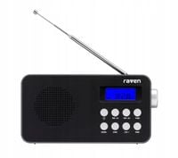 Radioodbiornik przenośny Raven ERADP002 Radio FM Alarm Zegar Czarny