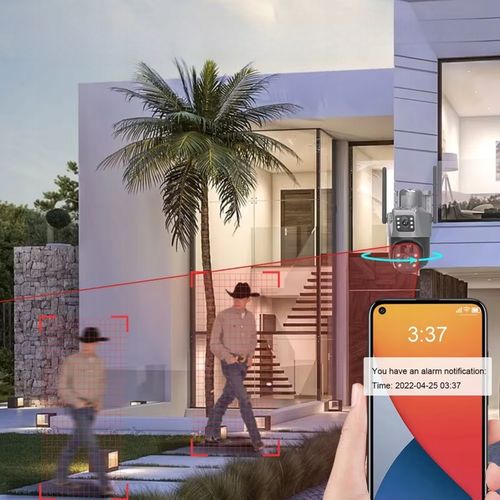 PODWÓJNA KAMERA SOLARNA WIFI IP SMART ZEWNĘTRZNA OBROTOWA QHD 6MP ZOOM 3w1 na Arena.pl