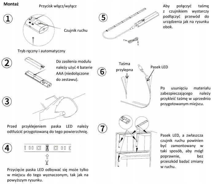Oprawa meblowa z czujnikiem LED CORREA 3,4W barwa CIEPŁOBIAŁA zdjęcie 3
