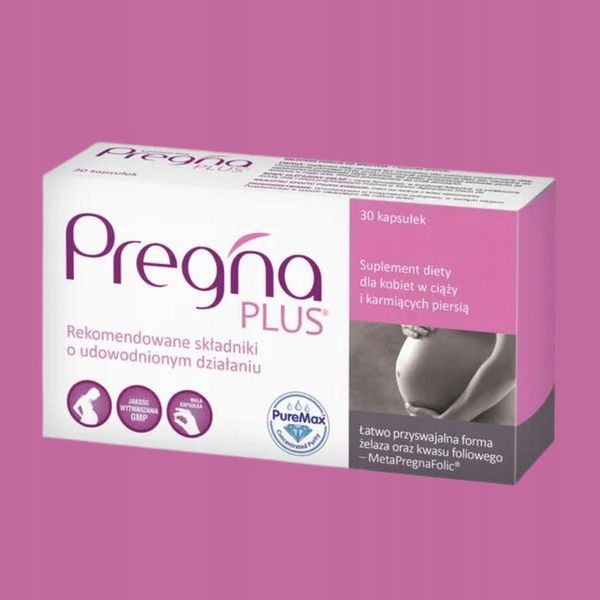 PREGNA PLUS 30 kaps. Dla kobiet w ciąży oraz karmiących piersią zdjęcie 2