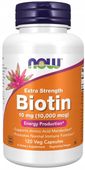 NOW FOODS BIOTIN 10000 MCG 120k BIOTYNA 10 MG SKÓRA WŁOSY PAZNOKCIE
