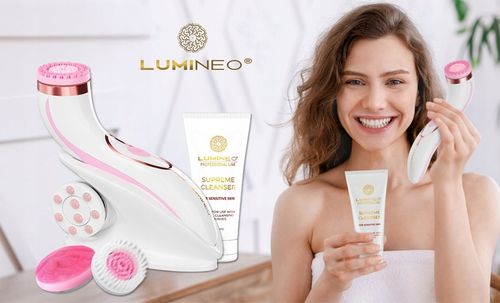 Lumineo Brush PRO różowy 4 końcówki + żel do skóry wrażliwej na Arena.pl