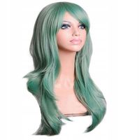 COSPLAY PERUKA 70 CM DŁUGA ANIME MANGA ZIELONA