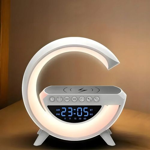 Lampka nocna biurkowa 6w1 | Zegar | Budzik | Radio | Ładowarka | Głośnik na Arena.pl