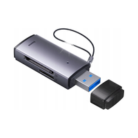 Adapter czytnik kart SD/TF USB Lite Series szary