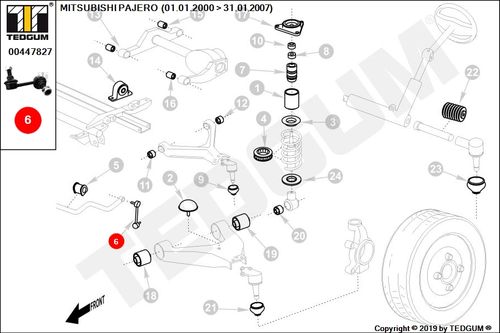 PAJERO ŁĄCZNIK STABIL PRZÓD 00-06 na Arena.pl