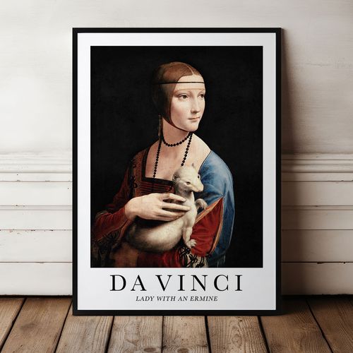 Plakat w ramie leonardo da vinci dama 40x50 cm w czarnej ramie na Arena.pl