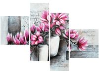 100 70CM OBRAZ 4 ELEM MAGNOLIE WAZONACH DRUK PŁÓTNO RAMA