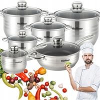 ZESTAW GARNKÓW INDUKCJA / GAZ PATELNIA RONDEL GARNKI STAL NIERDZEWNA