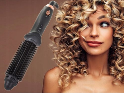 Lokówka do Stylizacji Włosów Ceramiczna Szczotka do Włosów Loki Fale Czarna na Arena.pl