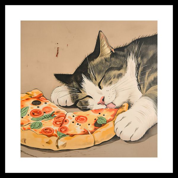 Plakat 40x40cm Pizza Dla Kota zdjęcie 3