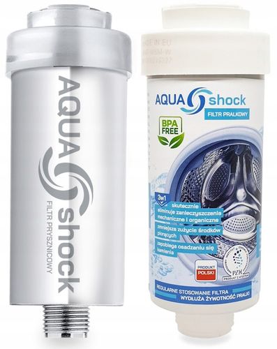 FILTR DO WODY PRYSZNICOWY + ZAPAS DO PRALKI PRALKOWY 3w1 NA ROK AQUA shock na Arena.pl