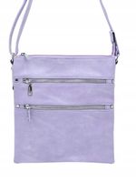 Torebka listonoszka dwie kieszonki na zamek fioletowy T-8831#