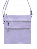 Torebka listonoszka dwie kieszonki na zamek fioletowy T-8831#