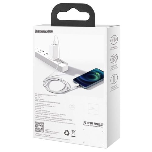 superior kabel przewód usb iphone lightning 2.4a 2m biały na Arena.pl
