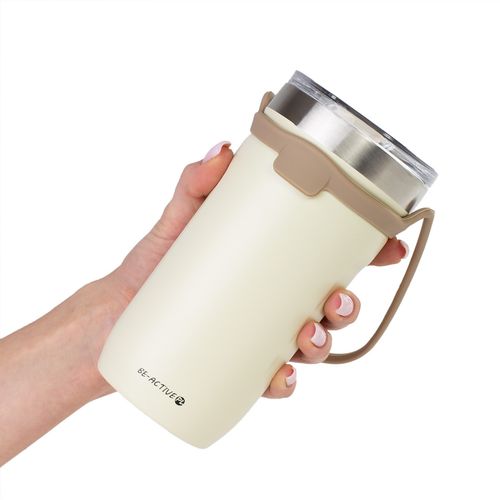 Kubek Termiczny Termos Duży 550Ml Na Herbatę Kawę Napój Podróżny Biały na Arena.pl