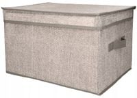 Organizer Tekstylny Szary Pudełko z Pokrywą 40x30x25cm do Szafy