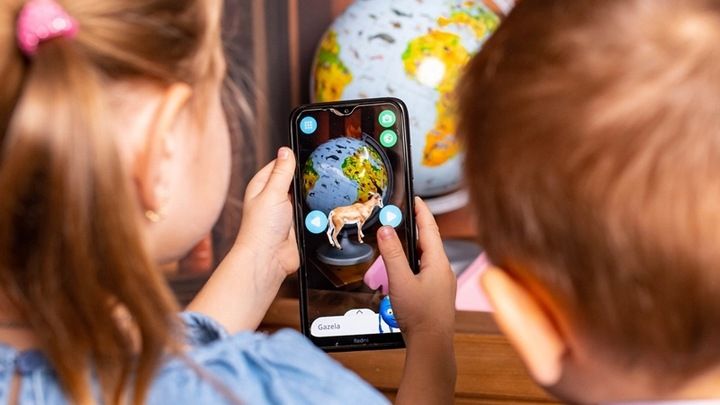 GLOBUS SZKOLNY 250 2W1 PODŚWIETLANY LED + APLIKACJA - na prezent - polski zdjęcie 5