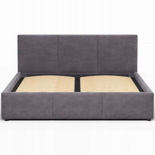 Łóżko tapicerowane 160×200 z pojemnikiem i zagłówkiem Nela szare na Arena.pl