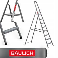 Drabina domowa 8 stopniowa składana szara BAULICH produkt POLSKI
