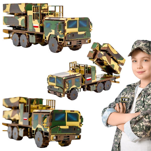 Pojazd Wojskowy Puzzle Drewniane Model 3D Samochód Wojsko Układanka na Arena.pl