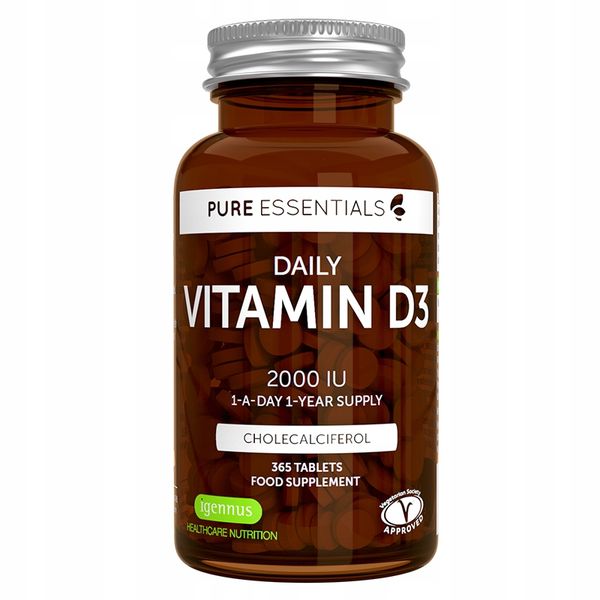 WITAMINA D3 2000IU z lanoliny CHOLEKALCYFEROL  365 tabletek Igennus zdjęcie 1