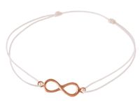 Bransoletka szczęścia celebrytka nieskończoność infinity bawełna srebro 925 B0679