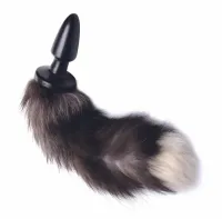tailz fox tail model black/white - intymna maszyna z futrzanym ogonem