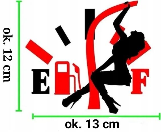 Naklejka Kobitka na Wlew Paliwa Niski Poziom Wachy No Empty Laska zdjęcie 6