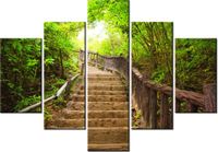 70 100CM OBRAZ 5 ELEM SCHODAMI GÓRĘ DRUK PŁÓTNO