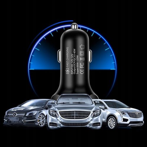 MOCNA SZYBKA ŁADOWARKA SAMOCHODOWA 4x USB PD QC 3.0 66W DO TELEFONU DO AUTA na Arena.pl