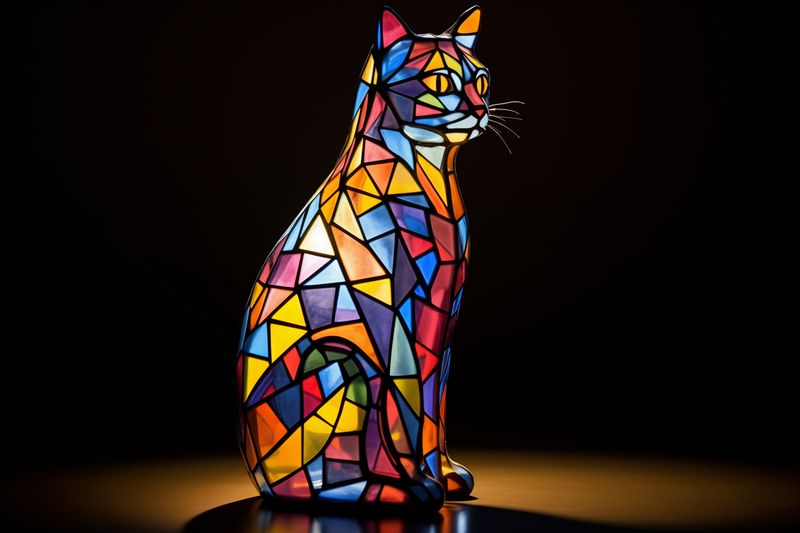 Plakat 60x40cm Koci Witraż zdjęcie 1