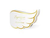 Zaproszenia na Chrzest Święty, Skrzydła, złote, 10 szt.