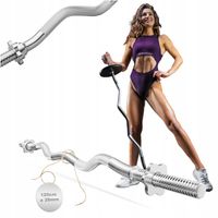 Gryf lekko łamany sztanga 120CM 28MM stalowy sztanga zaciski pełny fitness