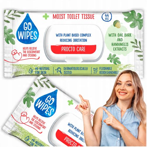 gowipes nawilżany papier toaletowy procto care flip top 44szt. na Arena.pl