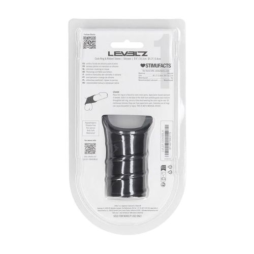 Silicone Cockring And Ribbed Sleeve - Black na Arena.pl