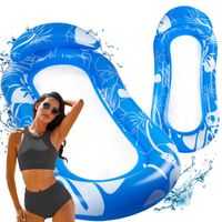 MATERAC DMUCHANY PLAŻOWY DO PŁYWANIA Z SIATKĄ PODUSZKA NA BASEN ZAGŁÓWEK