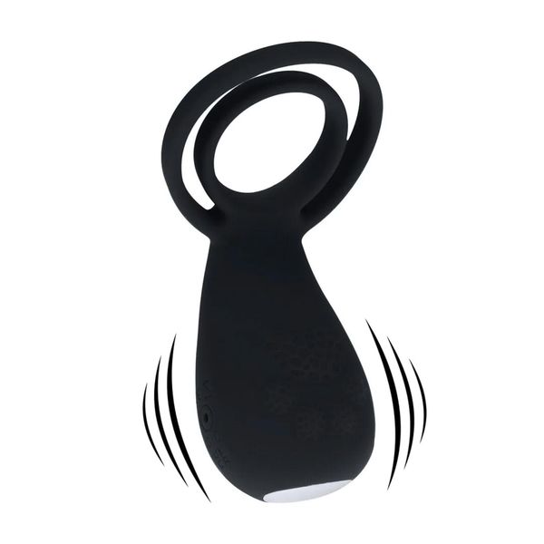 Vibrating Cock And Ball Ring With Paw Stimulator - Black zdjęcie 1