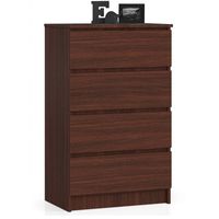 Komoda do sypialni, 4 szuflady, STILO, 60x40x99 cm, wenge, mat | TYLETEGOTU