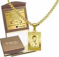 Złoty Łańcuszek Damski Monaliza Pełny z Medalikiem pr 585 Grawer Gratis