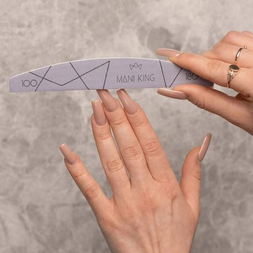 Pilnik do Paznokci 100 180 Półksiężyc Łódka Dwustronny Mani King 100szt na Arena.pl