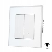 Włącznik szklany klawiszowy podwójny 2p WiFi TUYA biały Seria ECHO