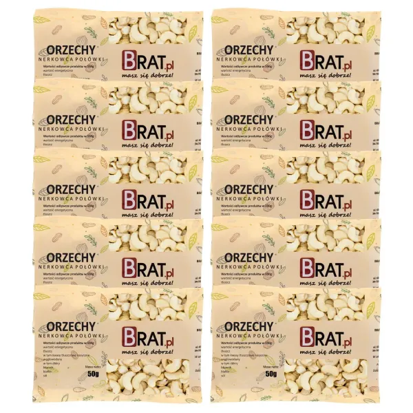 Orzechy nerkowca połówki 10 x 50g zdjęcie 1