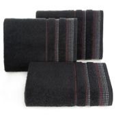 Ręcznik frotte z bordurą w stylu fastrygi POLA 70X140 czarny