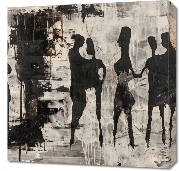 Obraz 60x60cm Szarzy Ludzie zdjęcie 1