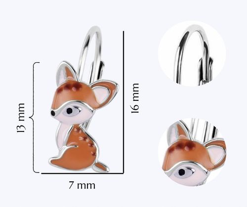 KOLCZYKI SREBRNE DLA DZIEWCZYNKI SARENKA ANGIELSKIE ZAPIĘCIE SARENKI BAMBI na Arena.pl