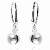 Eleganckie srebrne wiszące kolczyki gładkie kule kulki balls 6mm srebro 925