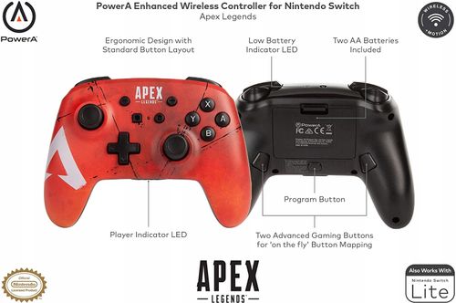 Gamepad bezprzewodowy PowerA Switch Pad Apex Czerwony do Nintendo Switch na Arena.pl